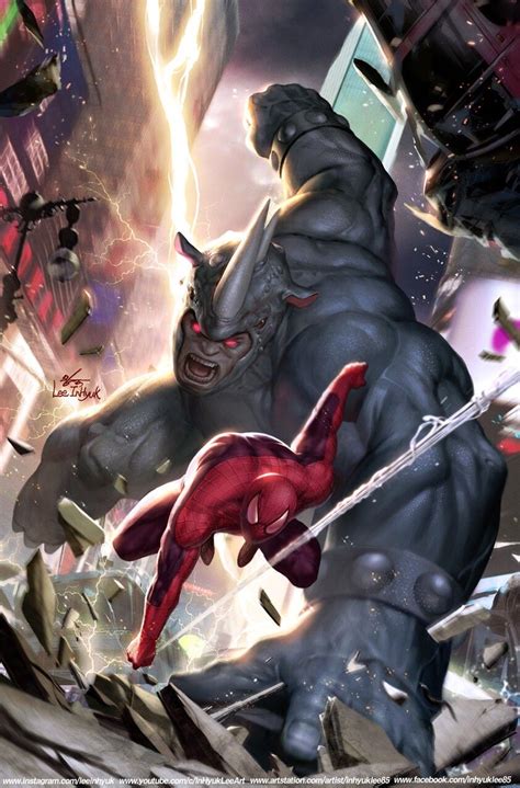 X 23 10 Spider Man Vs Rhino Cover By Inhyuk Lee On Artstation