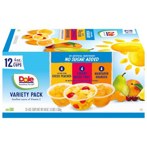 Save On Dole Fruit Cups Variety Pack No Sugar Added 12 Ct Order
