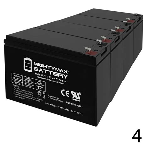 12 Volt 7 Amp Hour Alarm Battery 4 Pack