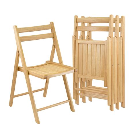 Winsome Wood Folding Chairs Natural Finish Set Of 4