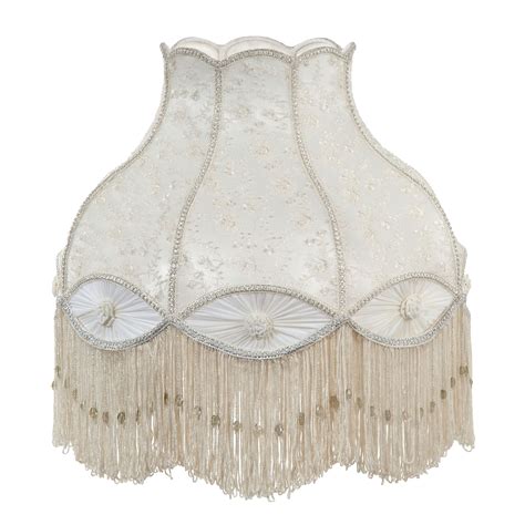 Victorian Style Ivory Color Bell Shaped Lace And Pleated Panel Lamp