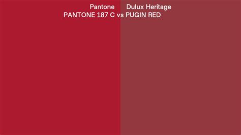 Pantone 187 C Vs Dulux Heritage Pugin Red Side By Side Comparison