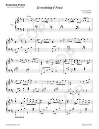D/f# g a 'cause you were meant for me. Everything I Need-Aquaman ED- Free Piano Sheet Music ...
