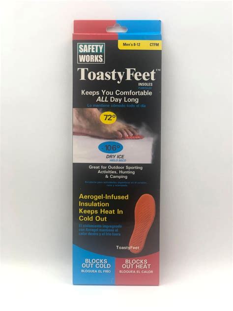 Safety Works Infused Insoles Toasty Feet Aerogel Mens Size 8 12 Ctfm