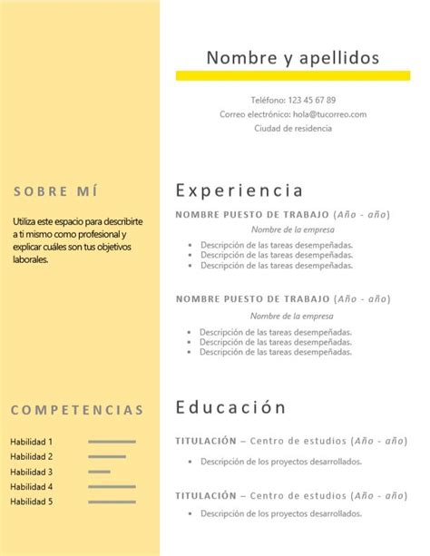 We have a team of editors who proofread every paper to make sure there are no grammar errors and typos. Plantilla de curriculum vitae básico
