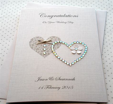 Large Luxury Wedding Day Anniversay Congratulations Card Handmade