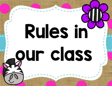Classroom Rules Juffrou Met Hart