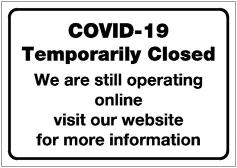 Covid 19 Temporarily Closed Sign Seton