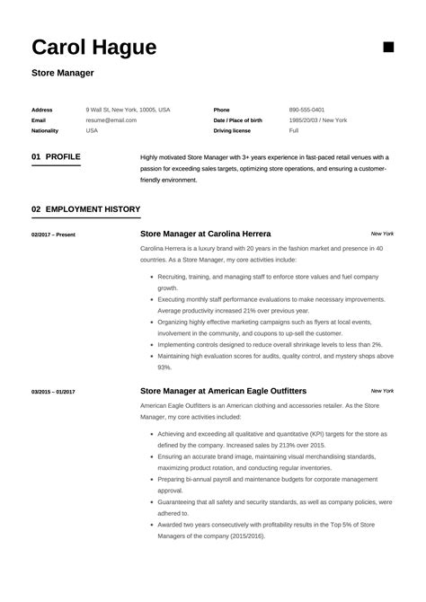 Store Manager Resume Guide And 12 Resume Samples Pdf 2019