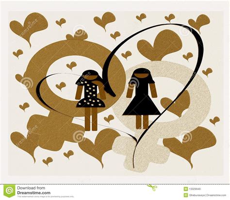Lesbian Couple In Love Illustration Stock Illustration Illustration