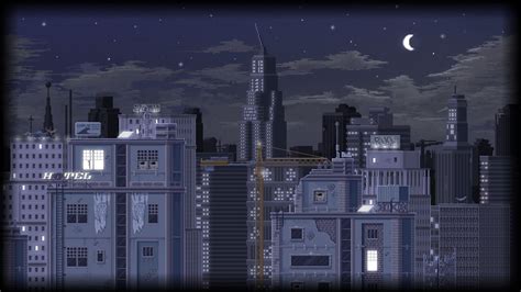 Pixels Pixel Art Pixelated Cityscape Building Skyscraper Starry