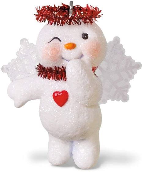 Sparkling Snow Angel Snowman Christmas Ornament