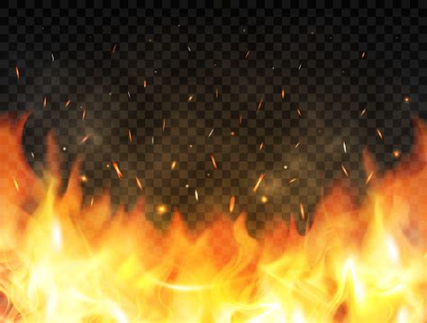 Realistic fire flames on checkered transparent background. Realistic Flames On Transparent Background Fire Background ...