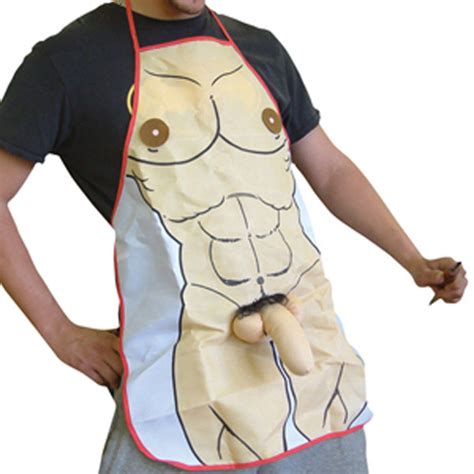 Funny Muscular Naked Man Apron Queerks