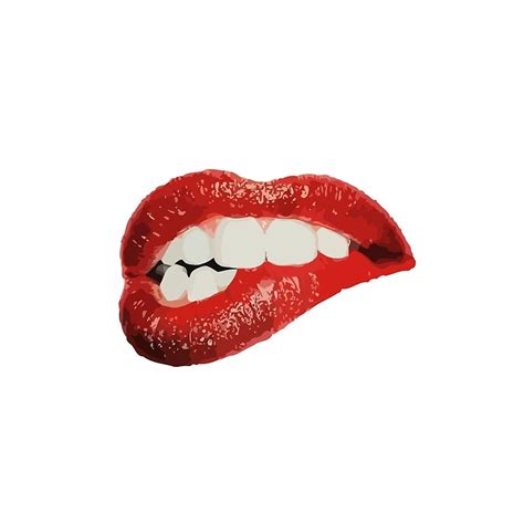 Sexy Teen Girl Lips Teeth Bite Lipstick Red Mouth Photographic Prints