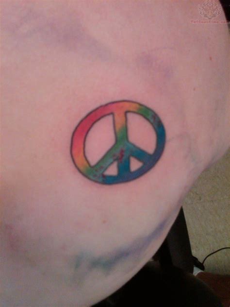 Colorful Peace Symbol Tattoo