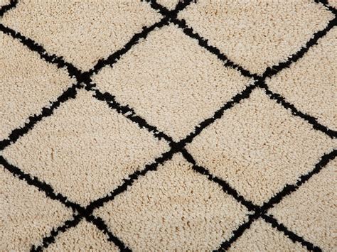 Shaggy Area Rug 140 X 200 Cm Beige Midyat Belianide