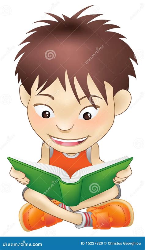 Young Boy Reading A Book Stock Vector Illustration Of Time 15227820