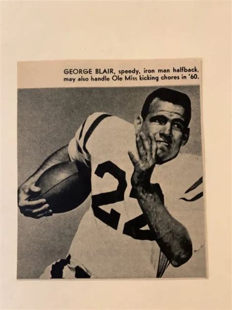 George Blair Ole Miss Rebels Mississippi 1960 Sands Football Pictorial Co