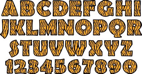 TIGER ALPHABET SVG Files Tiger Alphabet Clipart Tiger Font For