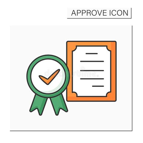 Approved Certificate Color Icon Stock Vector Illustration Of