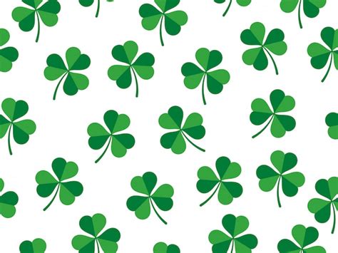 Seamless Pattern Of Clover Leaves Premium Vector
