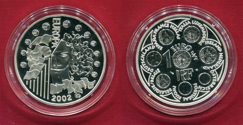 Frankreich 150 Euro Silbermünze 2002 Währungsunion Pp In Kapsel M