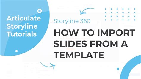 How To Import Slides From A Storyline Template Youtube