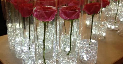 Single Rose In Cylinder Vase With Submersable Leds Wedding