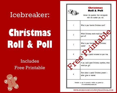 When you're looking for icebreaker games for small groups, you already know socialising in groups comes with problems. Icebreaker: Christmas Roll & Poll (Free Printable ...