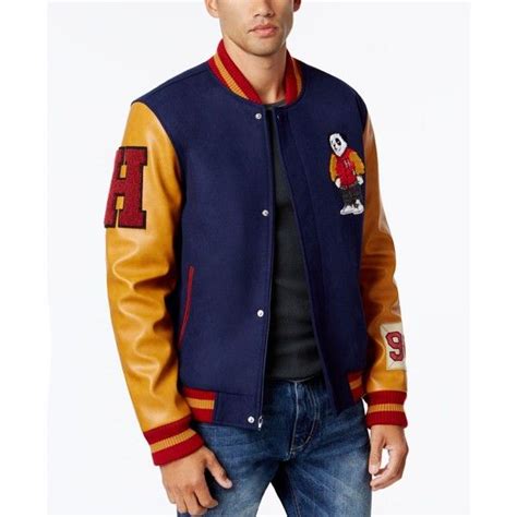 Hudson Nyc Mens Melton Wool Varsity Jacket With Faux Leather Sleeves