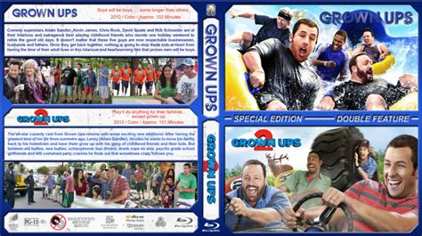 Grown Ups Double Feature Blu Ray Cover 2010 2013 R1 Custom