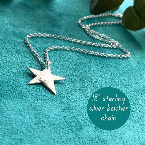 Sterling Silver Star Pendant Necklace For Women Silver Star Etsy Uk