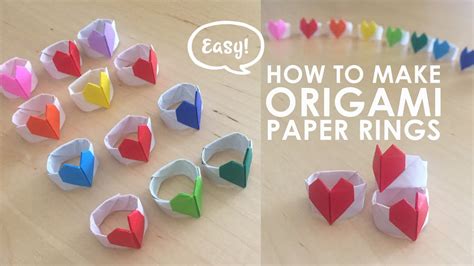 Paper Rings Origami Heart Ring Tutorial How To Make A Paper Heart