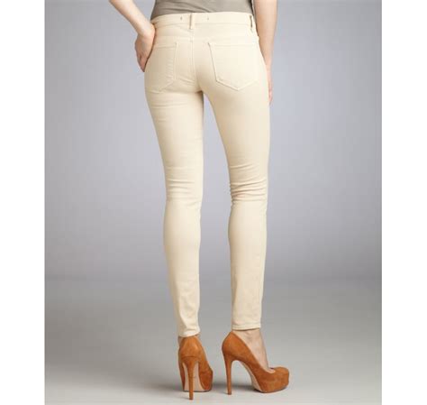 Lyst J Brand Khaki Twill Skinny Leg Ankle Pants In Natural