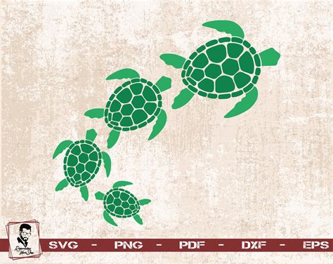 Digital Sea Creatures Svg Turtle Cricut Turtle Silhouette Sea Turtles