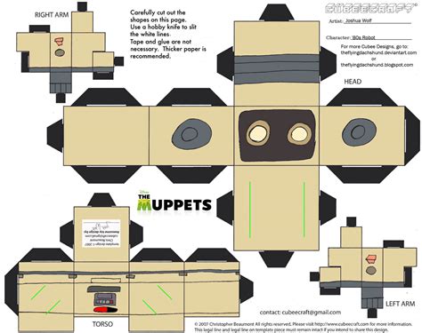 Robot Paper Craft Template By 7ater Papercraft Templates Paper Images