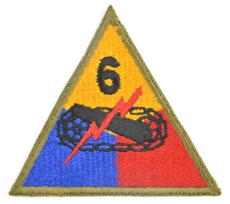 Worldwarcollectibles Us Ww2 6th Armored Division Patch