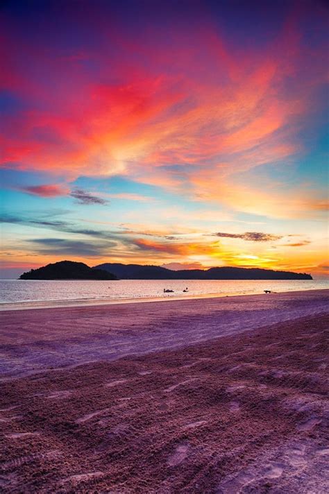 Sunset On Pantai Cenang At Pulau Langkawi In Malaysia Photo Via 500px