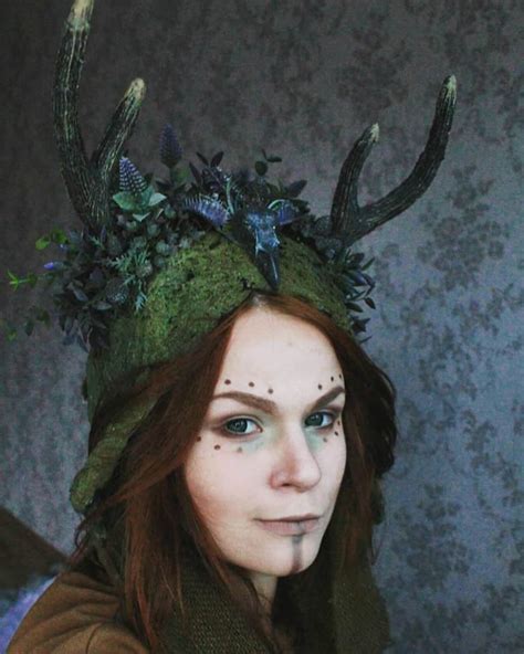 Druid Horns Headdress Druid Costume Acsessories Pagan Headpiece Fairy
