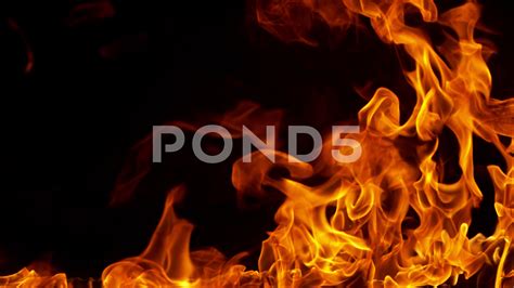 Super Slow Motion Shot Of Fire Flames Isolated On Black Background At 1000fps Stock Footage Ad