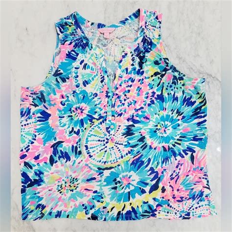 Lilly Pulitzer Tops Lilly Pulitzer Essie Tank Top Sleeveless V Neck