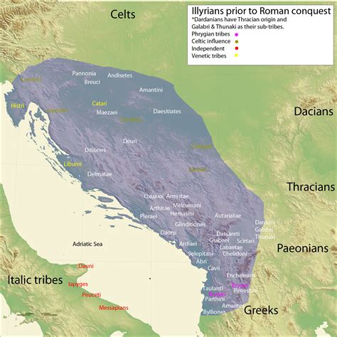 Map Of The Illyrian Tribes Illustration World History Encyclopedia