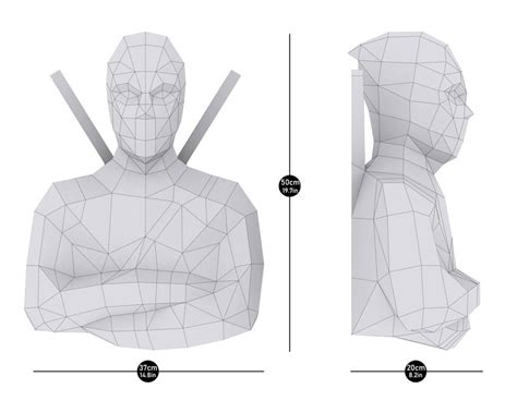 Low Poly Deadpool Model Create Your Own 3d Papercraft Etsy