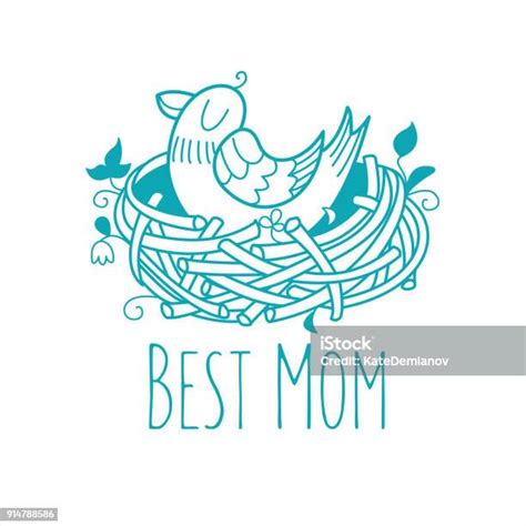 Birds In Nests The Flowers And Birds Vector Illustration Stock