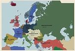 Map of Europe 1910 with population of countries listed. | Europe map ...