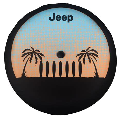 Jl Wrangler Surf And Palm Tree Jeep Tire Cover 82215431ab Jeep Tire
