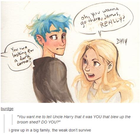 by burdge teddy lupin and victoire weasley after being caught snogging harry potter fan art