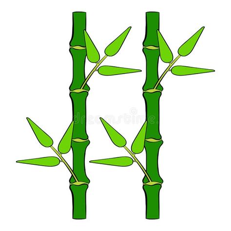 Bande Dessinée En Bambou Verte D icône De Tige Illustration de Vecteur