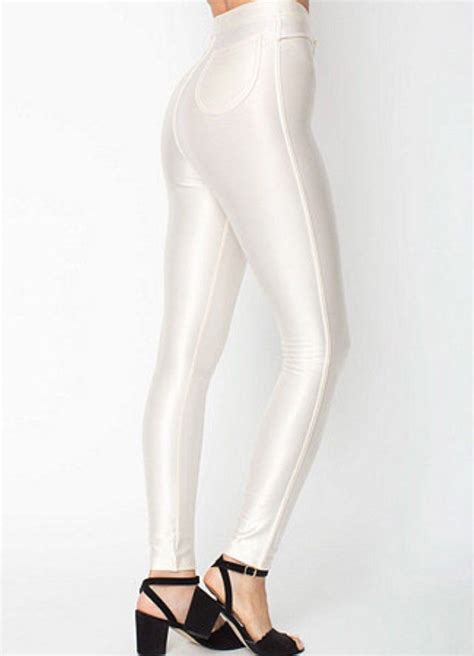 womens ladies fashion american apparel style shiny disco pants leather leggings outfit faux